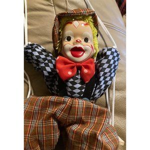 Handmade Vintage Marionette Clown On Swing